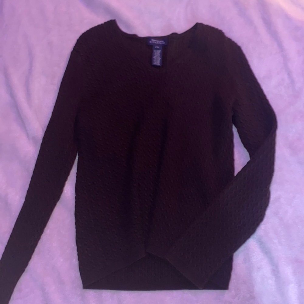 trendy brown v neck sweater